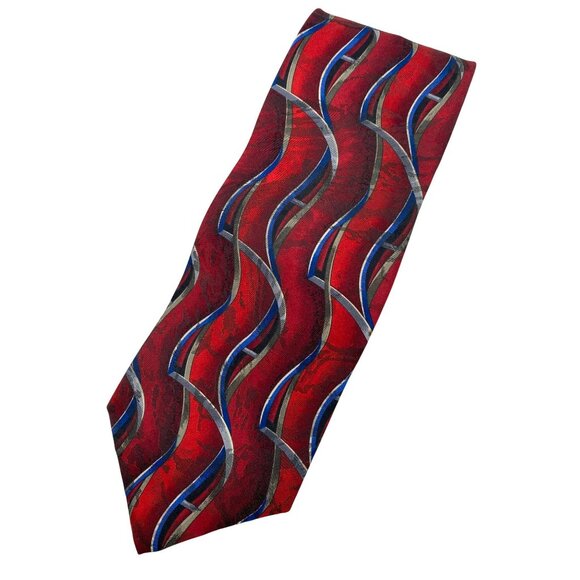 J. Ferrar Other - J. Ferrar Red MCM Retro Italy Italian Silk Tie Neck Luxury Vintage Mens